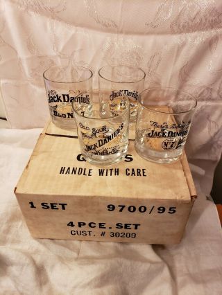 4 Different Jack Daniels Old No.  7 Tennessee Sour Mash Whiskey Tumbler Glasses