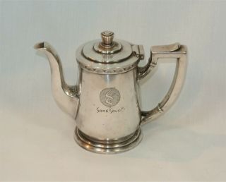 Vintage Sans Souci Hotel Silver Teapot