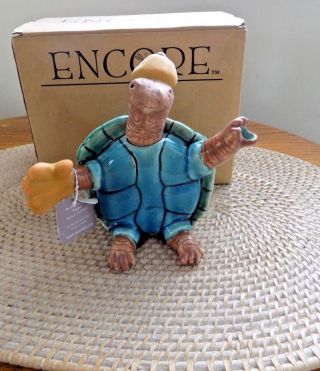 Collectible Encore Kelly Theodore Creation Tye The Tortoise Turtle Teapot Nib