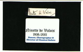 Ninette De Valois British - Irish Ballet Dancer Signed Autograph