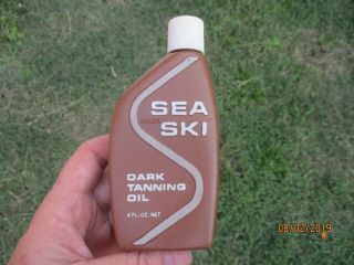 Scarce Vintage Sea And Ski Dark Tanning Oil Sun Tan Oil Bottle Full 1950 