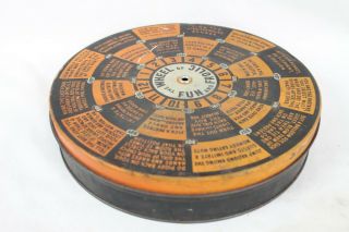Vintage Mrs.  Sothern Sweets Candy Cookie Tin W/ Game The Wheel Of Fun And Frolic