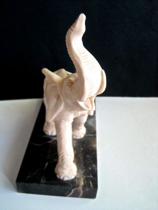ELEPHANT Sculpture By A.  SANTINI ITALY - 2 Elephants Mother & Baby - Marble Base 3
