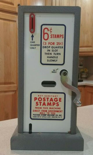Vintage U.  S.  Postage Stamp Dispenser / Vending Machine 6 Cent Stamps