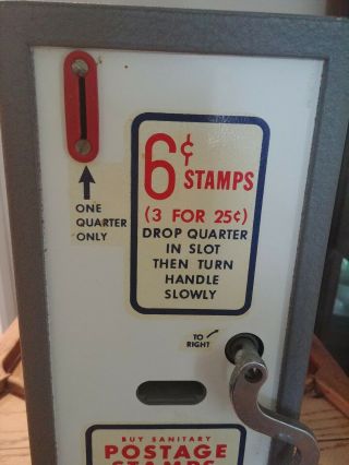 VINTAGE U.  S.  POSTAGE STAMP DISPENSER / VENDING MACHINE 6 cent stamps 8