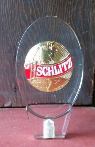 Vintage Schlitz Vintage Beer Tap Handle Earth World Acrylic Man Cave Bar 2