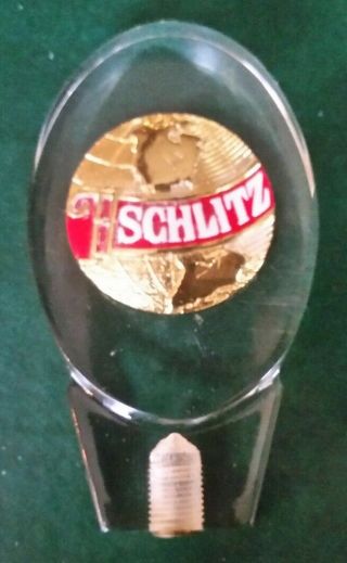 Vintage Schlitz Vintage Beer Tap Handle Earth World Acrylic Man Cave Bar 3
