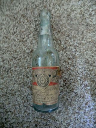 Antique Budweiser Lager Empty Beer Bottle With Labels