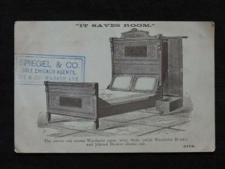Vintage Trade Card Spiegel Murphy Bed By Pease