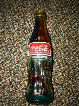 Coca Cola Puerto Rico Stained Glass Bottle