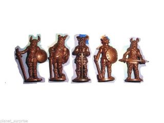 Metal Figurines Set - Vikings Soldiers Copper Vintage Kinder Surprise Miniatures