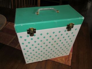 Vintage 12 " Lp Carrying Case 1950s Or Early 60s Two - Tone Green & White Beauty