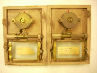 2 - Vintage 1966 Post Office box doors and frame 41 & 42,  Made by National Lock 2