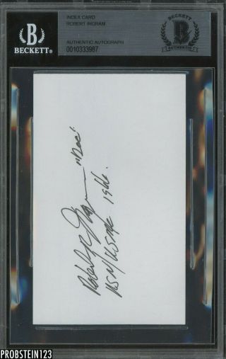 Robert Ingram Medal Of Honor Signed Index Card Auto Autograph Bgs Bas Authentic