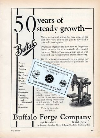 Buffalo Forge Co.  - Williams,  White & Co.  - Niagara Machine - 1927 Advertising
