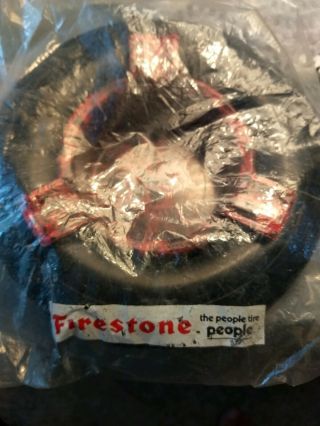 Nos Firestone Tire Ashtray In Package Plastic Gas Oil Man Cave Akron