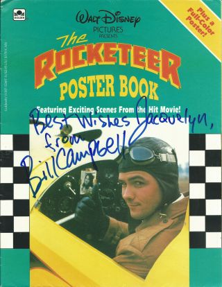 Bill Campbell The Rocketeer Walt Disney Hand Signed Autographed Poster Book