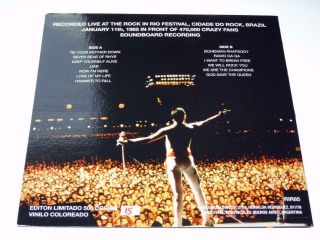 QUEEN - ROCK IN RIO / LIVE 1985 - LP YELLOW VINYL RARE CONCERT ALBUM NM J090 2