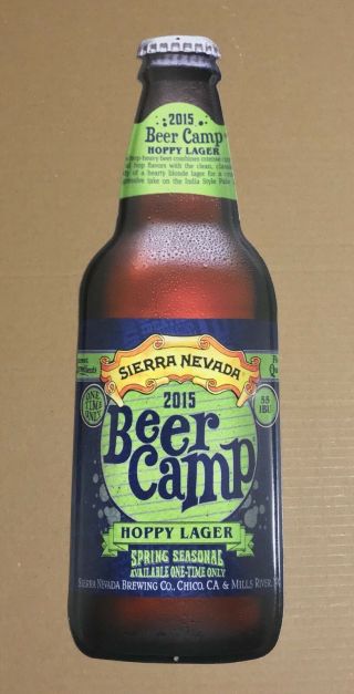 Sierra Nevada Beer Camp 2015 Hoppy Lager Bottle Metal Beer Sign 18x6”