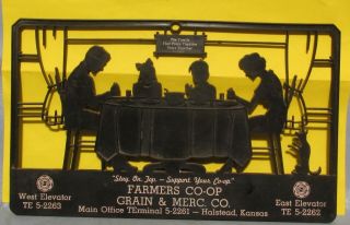 Vintage Calendar Topper Advertisement Farmers Coop Grain & Merc.  Co (family)