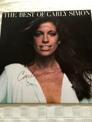 Carly Simon Autographed / Signed Best Of Album With Lp Record And Framed