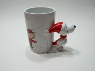 50 Years A Charlie Brown Christmas Coffee Mug Peanuts Skating Snoopy W/santa Hat