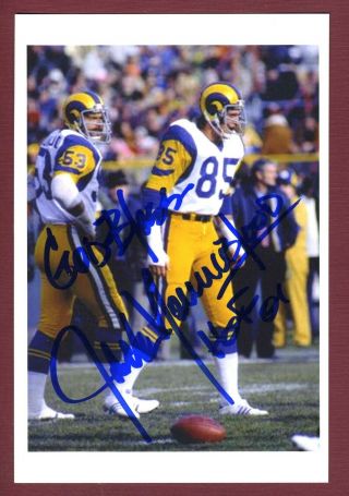 Jack Youngblood Nfl Football Hall Of Fame L.  A.  Rams Signed 4x6 Photo C16054