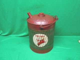 VINTAGE 5 GALLON METAL GAS CAN TEXACO FIRE CHIEF DECAL UNIQUE ONE OF A KIND 2