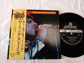 Rolling Stones Oh - 3 7 " 33 Ep Japan Rare Mick Face Cover Tell Me W/obi