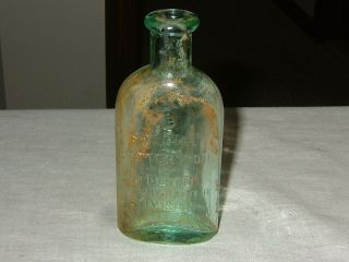 Antique Edison Special Battery Oil Bottle rare early Aqua Blue 2