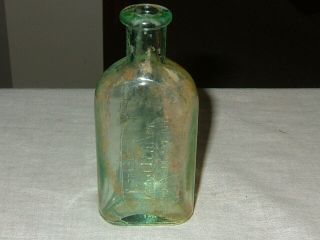 Antique Edison Special Battery Oil Bottle rare early Aqua Blue 3