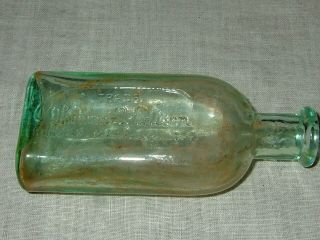 Antique Edison Special Battery Oil Bottle rare early Aqua Blue 4