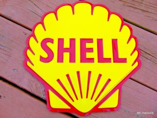 Shell Oil Gas Sign Gasoline Old Vintage 1960 