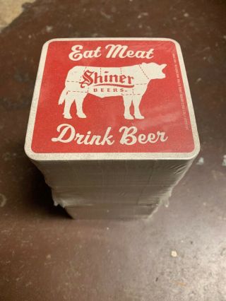 Shiner Beer Coasters 100 - Eat Meat Drink Beer