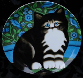Retired 1980s Department 56 Morris Cat Plate By Martin Leman 8.  5 " Japan Exc.