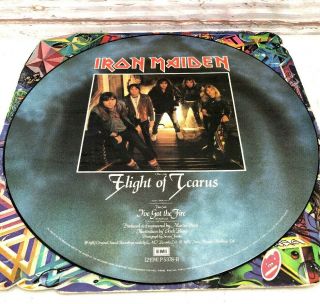Iron Maiden Flight Of Icarus Rare Vinyl Record Picture Disc Exc - Nm Rare Uk 2 - 3