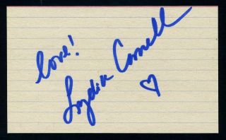 Lydia Cornell Model/actress - Too Close For Comfort Signed 3x5 Index Card C10985