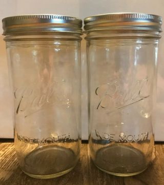 2 Ct.  20 Oz.  Clear Ball Glass Wide Mouth Freezer Canning Fruit Jars 2 - 1/2 Cup