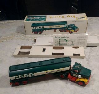 Vintage 1977 Hess Fuel Oils Truck Toy Tanker With Box,  Instruction Card