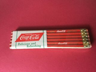 Vintage Package Of 12 Coca Cola Pencils Drink Coca Cola Refreshing Red