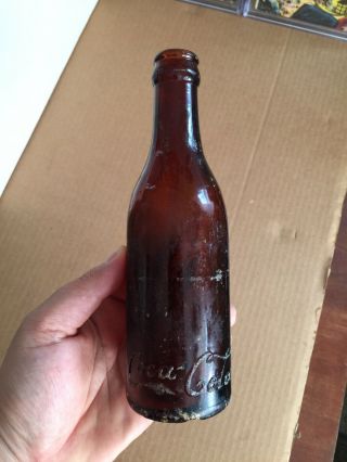 Coca - Cola Memphis,  Tn Amber Brown Coke Bottle Straight Sided Root