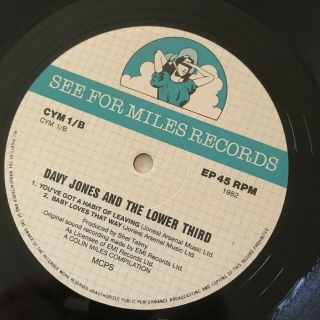 Vintage Vinyl 1982 Davy Jones & The Lower 3rd Bowie 10 