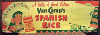 Rare Vintage Van Camp’s Spanish Rice Nos Advertising Ad Store Display Poster