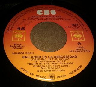 Bruce Springsteen Dancing In The Dark / Pink Cadillac Rare 45 Mexico Press 7 "