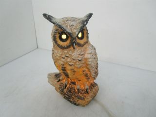 Vintage Rare Enesco Owl Lamp Light Nightlight Sculpture Figure Figurine