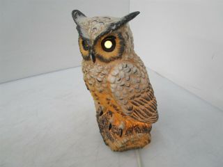 Vintage RARE Enesco Owl lamp light nightlight sculpture figure figurine 2