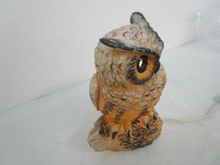 Vintage RARE Enesco Owl lamp light nightlight sculpture figure figurine 3