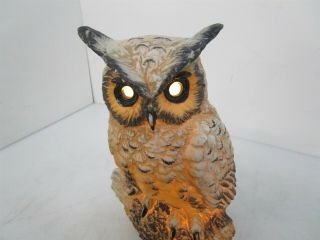 Vintage RARE Enesco Owl lamp light nightlight sculpture figure figurine 5