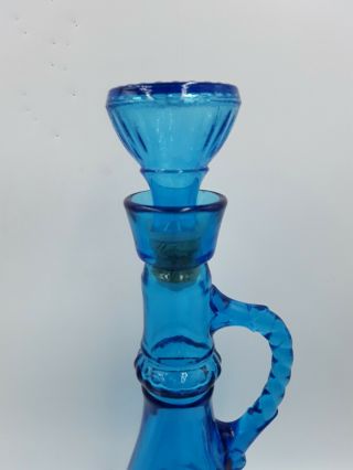 Vintage 1973 Jim Beam Blue Glass I Dream of Jeannie Liquor Bottle Genie Decanter 2