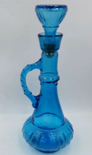 Vintage 1973 Jim Beam Blue Glass I Dream of Jeannie Liquor Bottle Genie Decanter 8